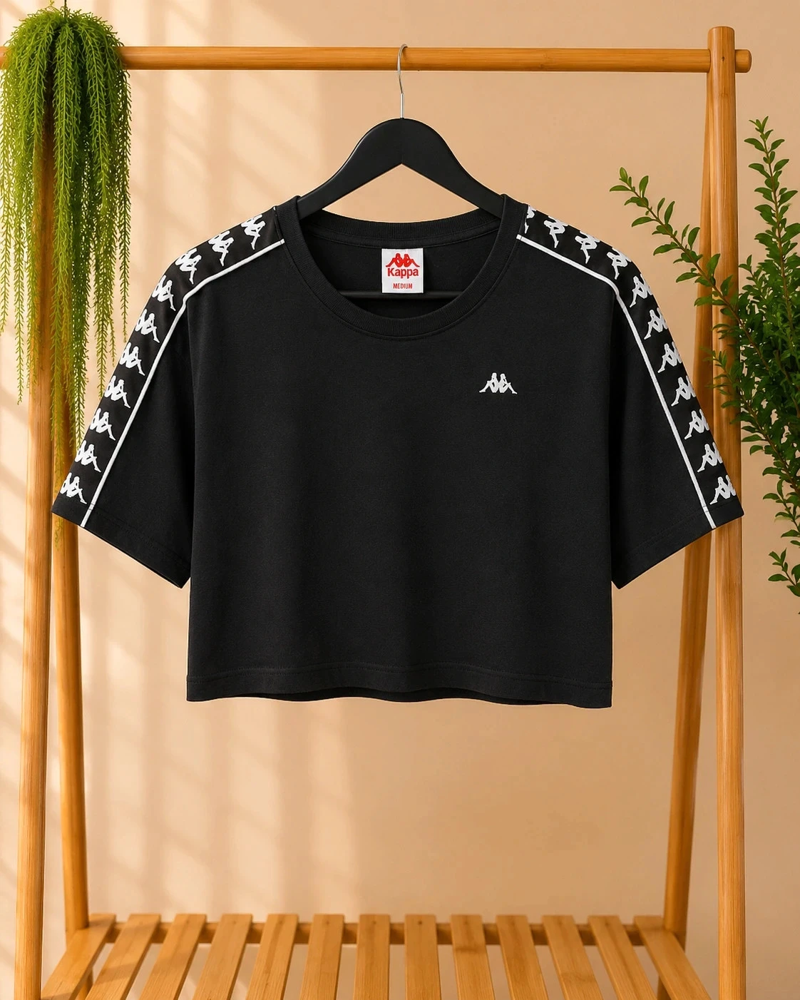 T-shirt Kappa noir bande logo Femme Taille M – photo 2